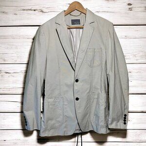 Zara Man Cotton Blazer Single Breasted Two Buttons Lined Light Grey Size 40
